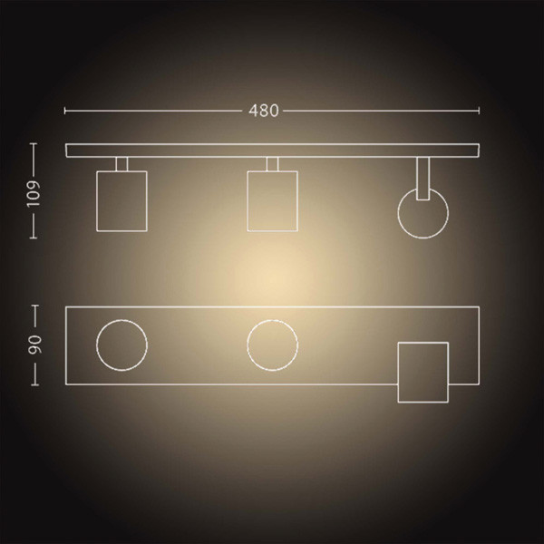 Philips Hue Runner Opbouwspot | Wit | 3 spots | White Ambiance | incl. dimmer switch  LPH03713 - 4