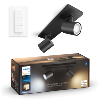 Philips Hue Runner Opbouwspot | Zwart | 2 spots | White Ambiance | incl. dimmer switch  LPH02812