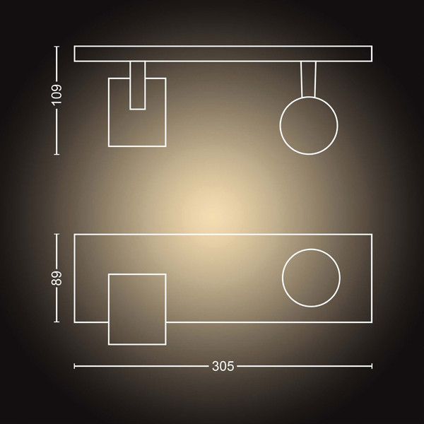 Philips Hue Runner Opbouwspot | Zwart | 2 spots | White Ambiance | incl. dimmer switch  LPH02812 - 3