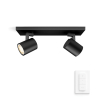 Philips Hue Runner Opbouwspot | Zwart | 2 spots | White Ambiance | incl. dimmer switch  LPH03710 - 2