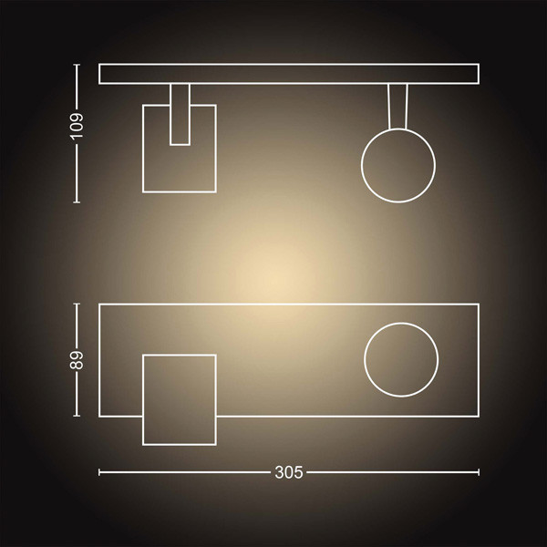 Philips Hue Runner Opbouwspot | Zwart | 2 spots | White Ambiance | incl. dimmer switch  LPH03710 - 4