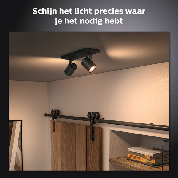 Philips Hue Runner Opbouwspot | Zwart | 2 spots | White Ambiance | incl. dimmer switch  LPH03710 - 6