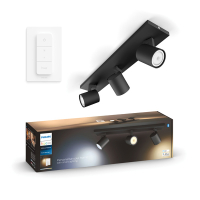 Philips Hue Runner Opbouwspot | Zwart | 3 spots | White Ambiance | incl. dimmer switch  LPH03711