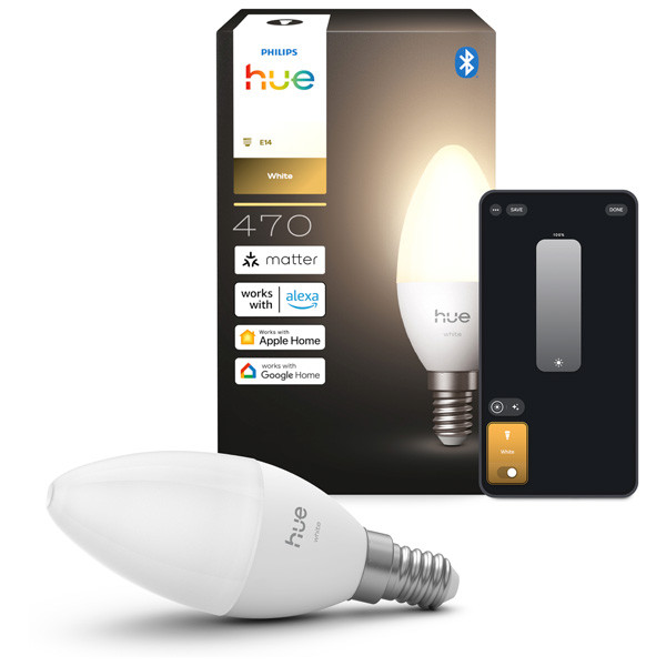 Philips Hue Slimme E14 led lamp | Kaars C39 | White | 2700K | Zigbee | 3.9W LPH05058 - 1