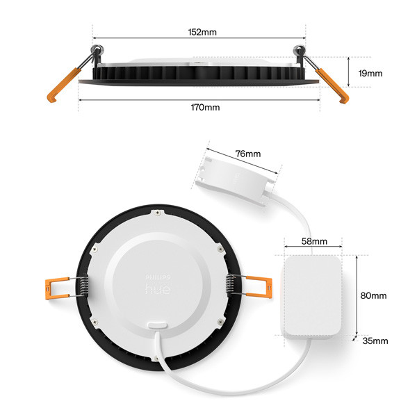 Philips Hue Slimme LED Downlight | Rond | Ø 17 cm | IP44 | White & Color Ambiance | Zwart | Zigbee | 12W LPH05054 - 10