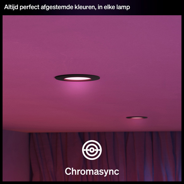 Philips Hue Slimme LED Downlight | Rond | Ø 9 cm | IP44 | White & Color Ambiance | Zwart | Zigbee | 8.3W | 3 stuks LPH05052 - 7