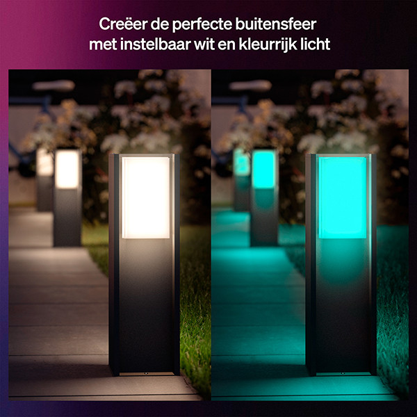 Philips Hue Slimme tuinlantaarn 40 cm | Turaco | White & Color Ambiance | IP44 | Antraciet | Zigbee | 8.1W LPH04751 - 3