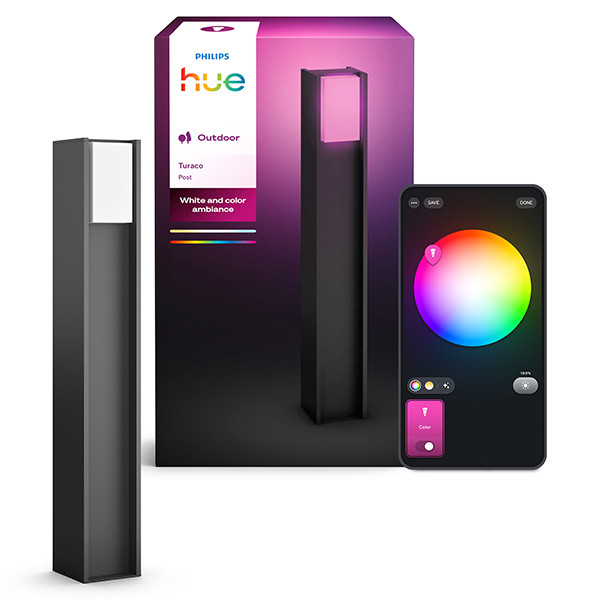 Philips Hue Slimme tuinlantaarn 80 cm | Turaco | White & Color Ambiance | IP44 | Antraciet | Zigbee | 8.1W LPH04752 - 1