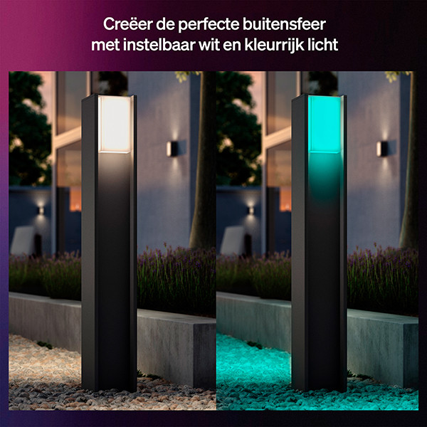 Philips Hue Slimme tuinlantaarn 80 cm | Turaco | White & Color Ambiance | IP44 | Antraciet | Zigbee | 8.1W LPH04752 - 3