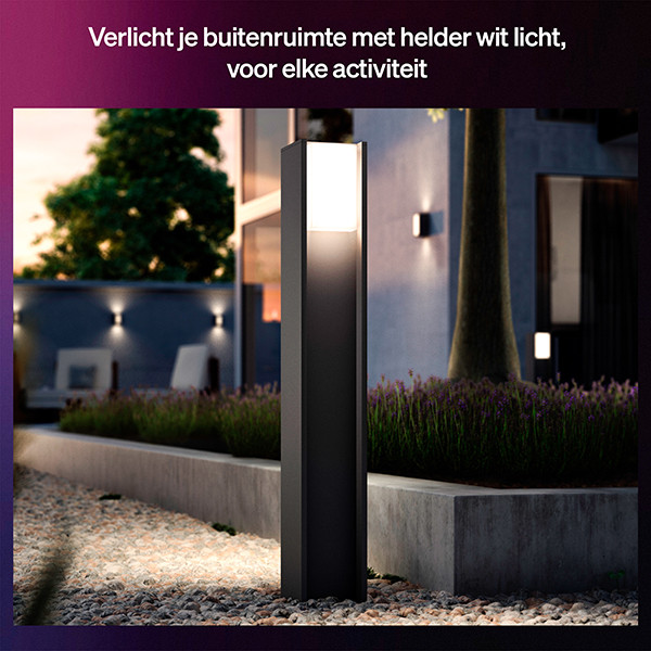 Philips Hue Slimme tuinlantaarn 80 cm | Turaco | White & Color Ambiance | IP44 | Antraciet | Zigbee | 8.1W LPH04752 - 4