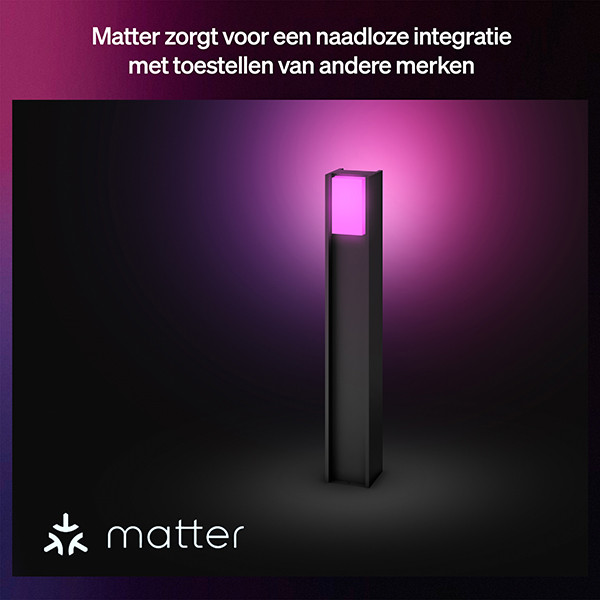 Philips Hue Slimme tuinlantaarn 80 cm | Turaco | White & Color Ambiance | IP44 | Antraciet | Zigbee | 8.1W LPH04752 - 5