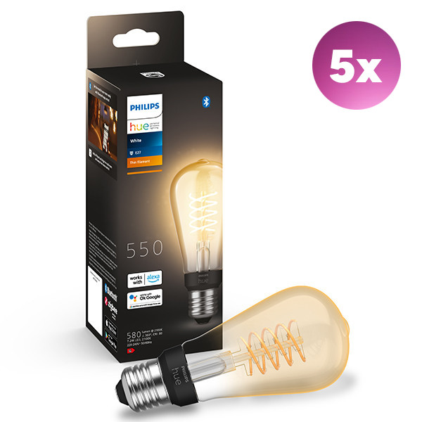 Philips Hue Smart lamp E27 | Edison ST64 | Goud | White | Zigbee | 7W (45W) | 5 stuks LPH04679 - 1