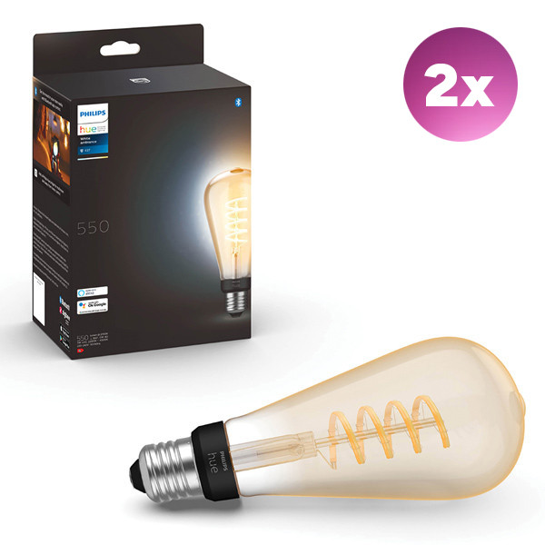Philips Hue Smart lamp E27 | Edison ST64 | Goud | White Ambiance | Zigbee | 7W (45W) | 2 stuks LPH04686 - 1