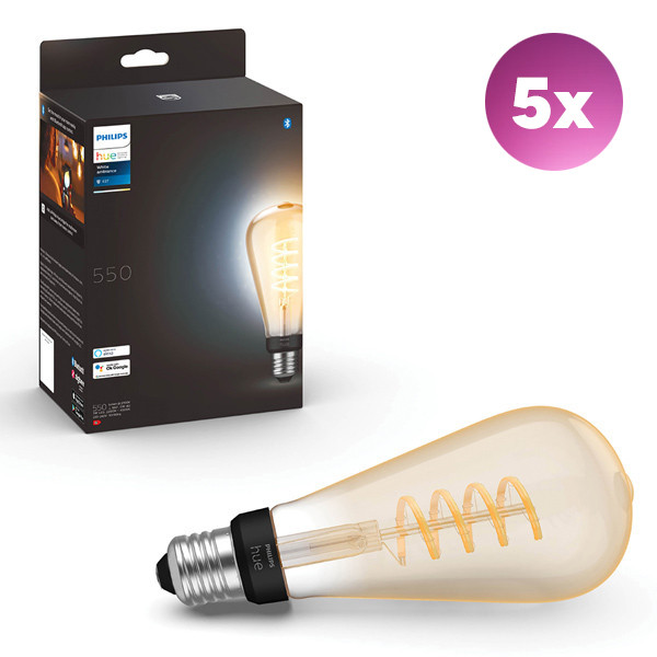 Philips Hue Smart lamp E27 | Edison ST64 | Goud | White Ambiance | Zigbee | 7W (45W) | 5 stuks LPH04689 - 1