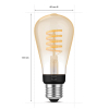 Philips Hue Smart lamp E27 | Edison ST64 | Goud | White Ambiance | Zigbee | 7W (45W) LPH02735 - 3