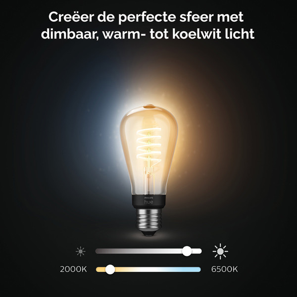 Philips Hue Smart lamp E27 | Edison ST64 | Goud | White Ambiance | Zigbee | 7W (45W) LPH02735 - 4
