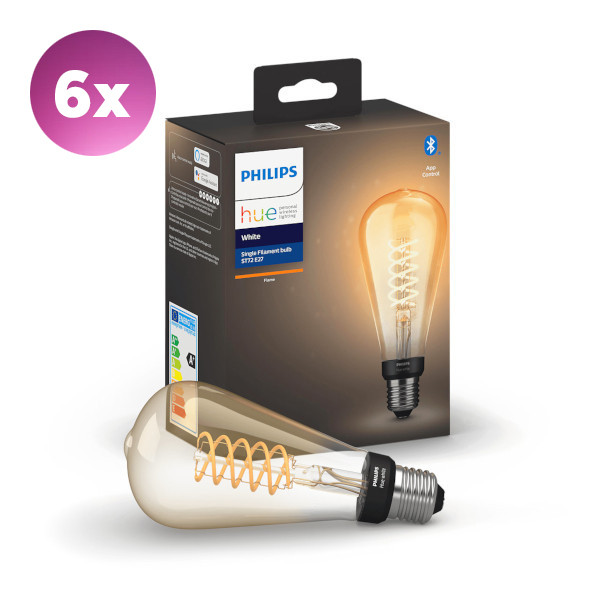 Philips Hue Smart lamp E27 | Edison ST72 | Goud | White | Zigbee | 7W (45W) | 6 stuks LPH04695 - 1