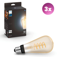 Philips Hue Smart lamp E27 | Edison ST72 | Goud | White Ambiance | Zigbee | 7W (45W) | 3 stuks LPH04715