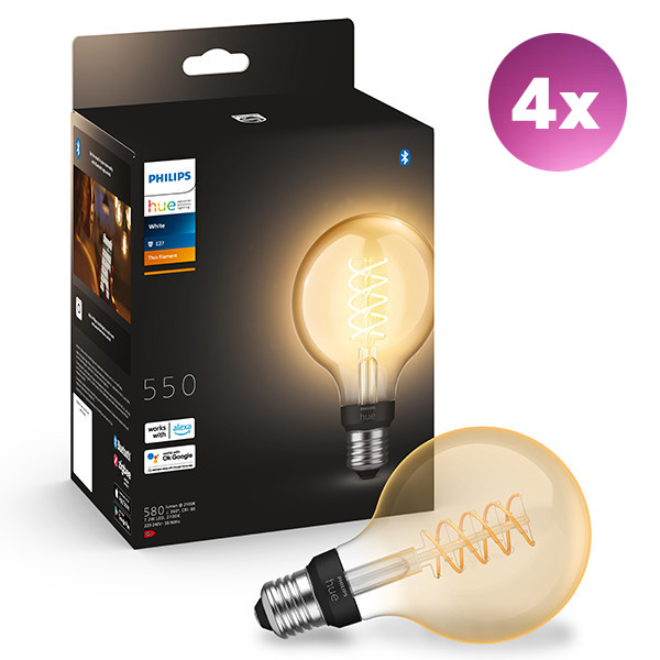 Philips Hue Smart lamp E27 | Globe G93 | Goud | White | Zigbee | 7.2W (45W) | 4 stuks LPH04683 - 1