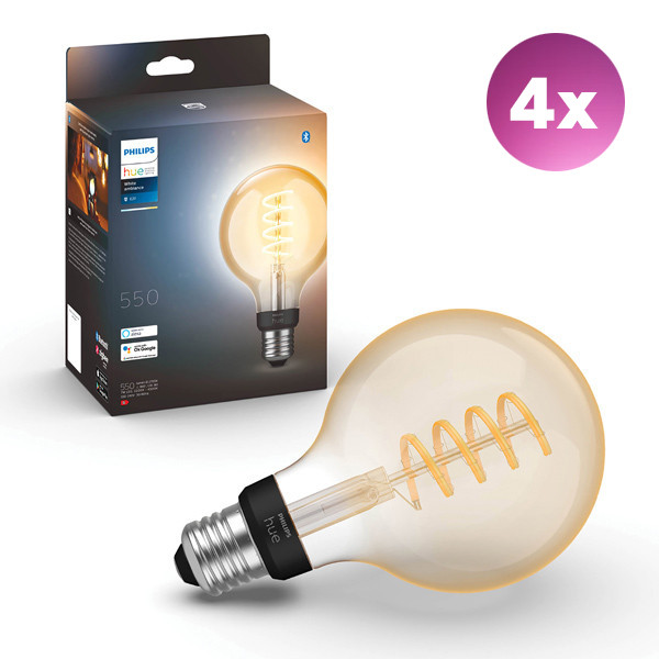 Philips Hue Smart lamp E27 | Globe G93 | Goud | White Ambiance | Zigbee | 7W (45W) | 4 stuks LPH04698 - 1