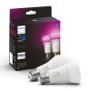 Philips Hue Smart lamp E27 | Peer A60 | Mat | White & Color Ambiance | Zigbee | 11W (75W) | 2 stuks
