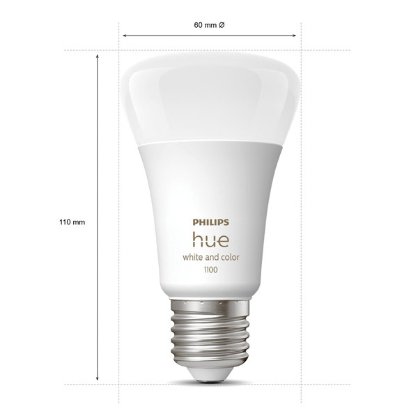 Philips Hue Smart lamp E27 | Peer A60 | Mat | White & Color Ambiance | Zigbee | 11W (75W) | 2 stuks LPH02708 - 3