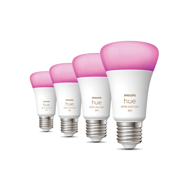 Philips Hue Smart lamp E27 | Peer A60 | Mat | White & Color Ambiance | Zigbee | 11W (75W) | 4 stuks LPH03640 - 2