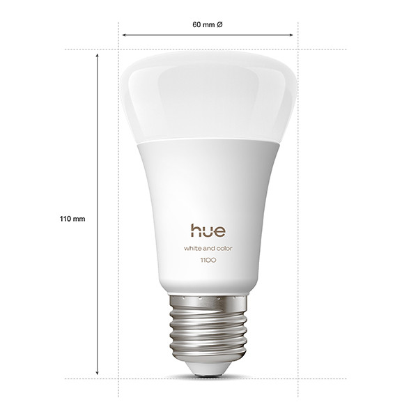 Philips Hue Smart lamp E27 | Peer A60 | Mat | White & Color Ambiance | Zigbee | 8.1W (75W) | 2 stuks LPH04283 - 2