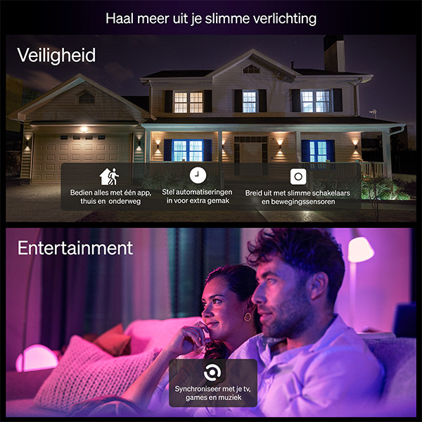 Philips Hue Smart lamp E27 | Peer A60 | Mat | White & Color Ambiance | Zigbee | 8W (60W) | 3 stuks LPH04291 - 8