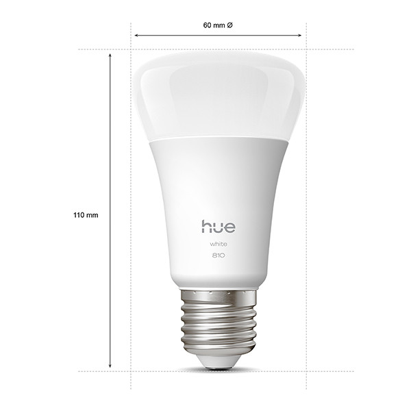 Philips Hue Smart lamp E27 | Peer A60 | Mat | White | Zigbee | 2 stuks LPH04277 - 2