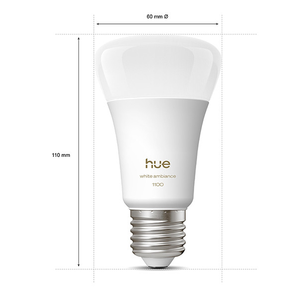Philips Hue Smart lamp E27 | Peer A60 | Mat | White Ambiance | Zigbee | 8.1W (75W) | 2 stuks LPH04279 - 2