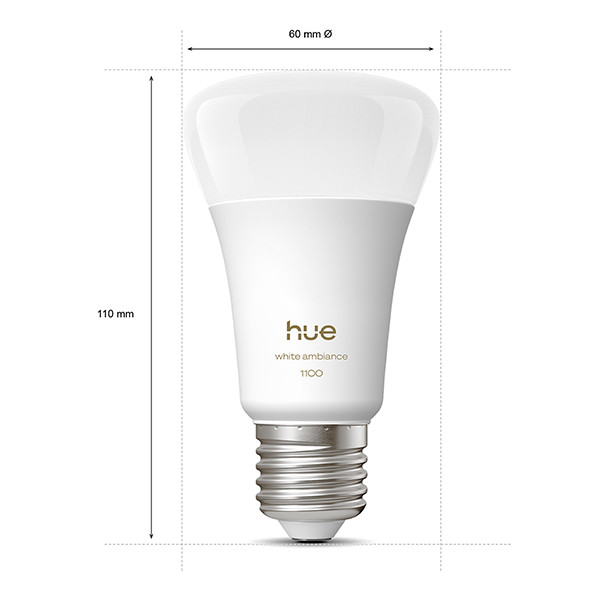 Philips Hue Smart lamp E27 | Peer A60 | Mat | White Ambiance | Zigbee | 8.1W (75W) LPH04278 - 2
