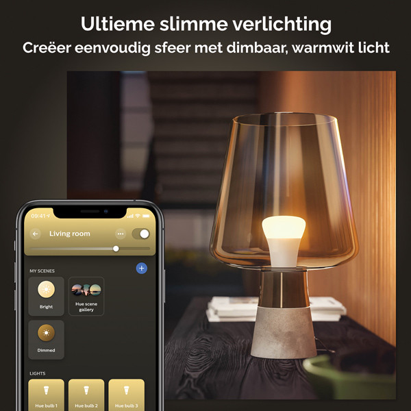 Philips Hue Smart lamp E27 | White | 800 lumen | 9W | 2 stuks  LPH02727 - 4