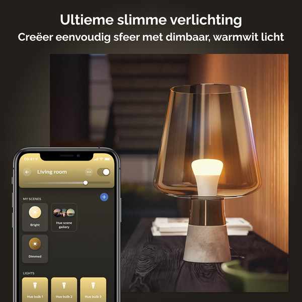 Philips Hue Smart lamp E27 | White | 800 lumen | 9W | 4 stuks LPH03638 - 4