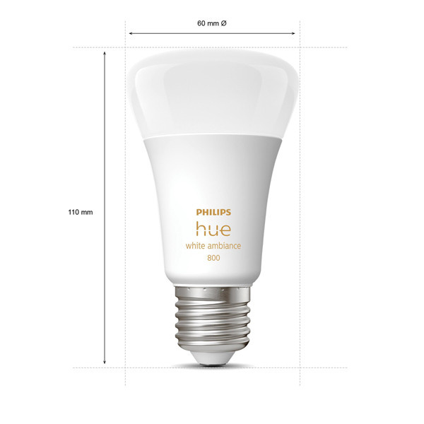 Philips Hue Smart lamp E27 | White Ambiance | 800 lumen | 9W | 4 stuks  LPH03639 - 3