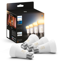 Philips Hue Smart lamp E27 | White Ambiance | 800 lumen | 9W | 4 stuks  LPH03639