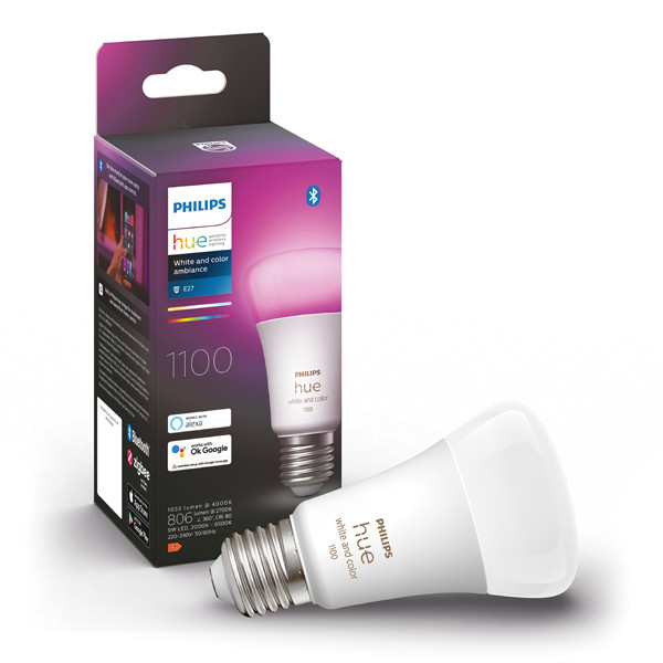 matig Van toepassing Carrière Philips Hue Smart lamp E27 | White en Color Ambiance | 1100 lumen | 9W  Philips HUE 123led.nl