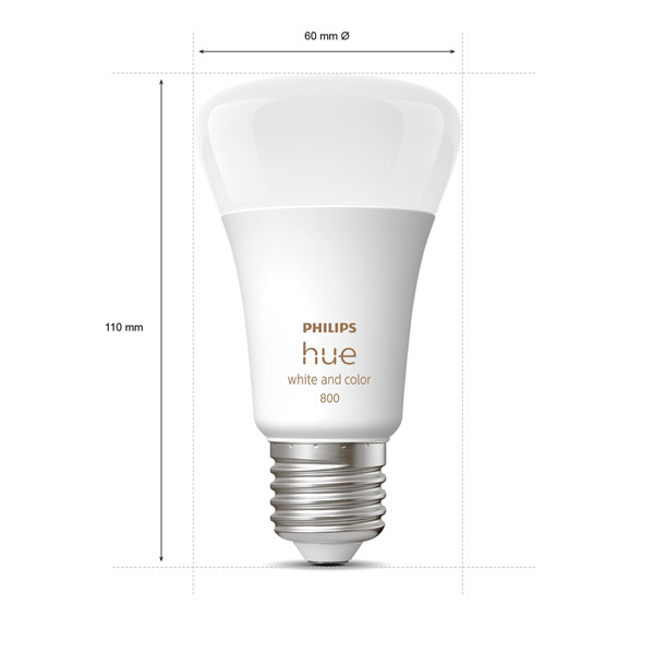 Philips Hue Smart lamp E27 | White en Color Ambiance | 800 lumen | 9W | 4 stuks  LPH03640 - 3