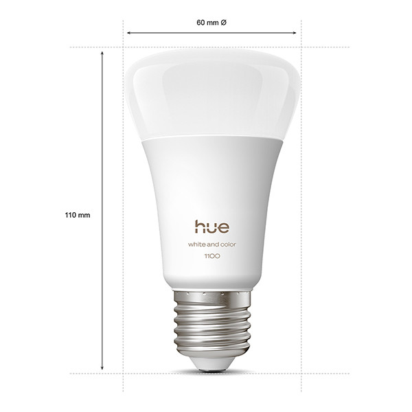 Philips Hue Smart lamp E27 starterkit | Peer A60 | Mat | White & Color Ambiance | Zigbee | 8.1W LPH04297 - 10