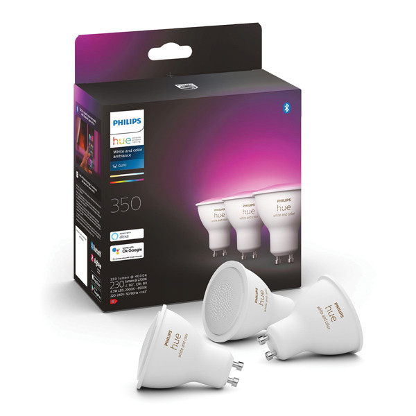 Philips Hue Spot GU10 | White en Color Ambiance | 350 lumen | 4.3W | 3 stuks  LPH02704 - 1