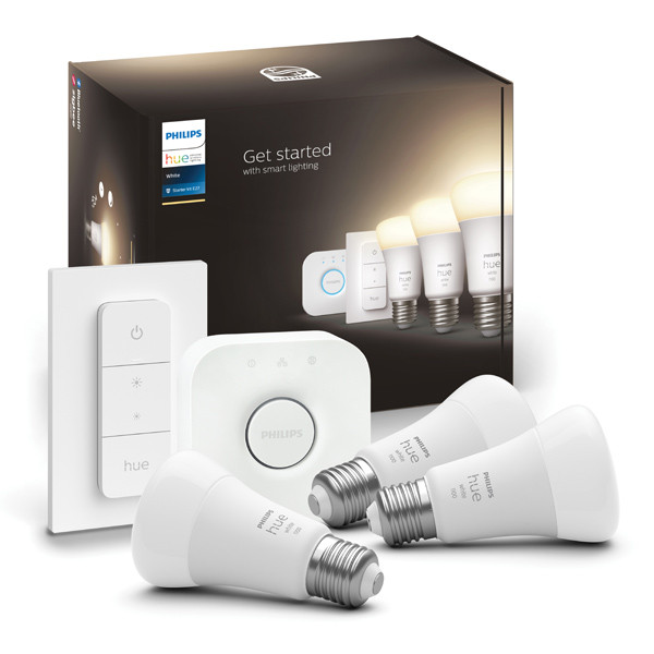 Philips Hue Starter Kit E27 | White | 3 lampen, 1 dimmer en 1 bridge  LPH02731 - 1