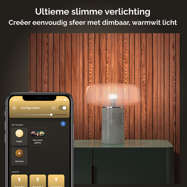 Philips Hue Starter Kit E27 | White | 3 lampen, 1 dimmer en 1 bridge  LPH02731 - 4