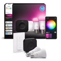 Philips Hue Starter Kit E27 | White en Color Ambiance | 2 lampen, 1 dimmer en 1 bridge LPH05113