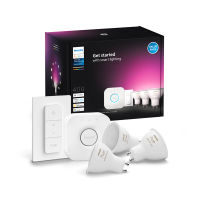 Philips Hue Starter Kit GU10 | White en Color Ambiance | 3 spots, 1 dimmer en 1 bridge  LPH03698