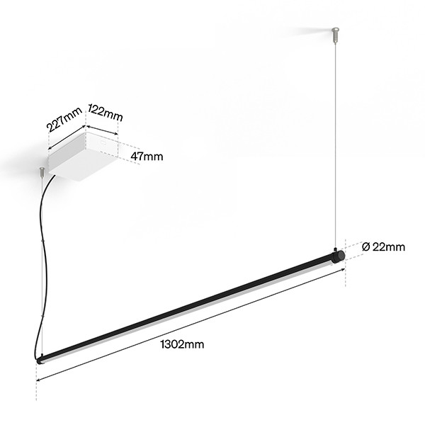 Philips Hue Tube Hanglamp | Signe | 130 cm | White & Color Ambiance | Zigbee | 25W | Zwart LPH05115 - 8