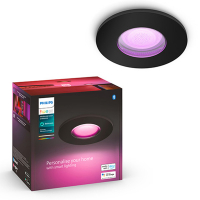 Philips Hue Xamento badkamer inbouwspot | Rond | Zwart | White en Color Ambiance | 1 stuk  LPH02974