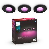 Philips Hue Xamento badkamer inbouwspot | Rond | Zwart | White en Color Ambiance | 3 stuks  LPH02975