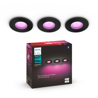 Philips Hue Xamento badkamerinbouwspot | Rond | Zwart | White en Color Ambiance | 4.2W | 3 stuks  LPH03934