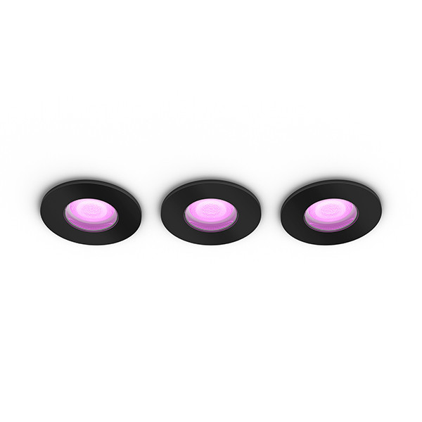 Philips Hue Xamento badkamerinbouwspot | Rond | Zwart | White en Color Ambiance | 4.2W | 3 stuks  LPH03934 - 2