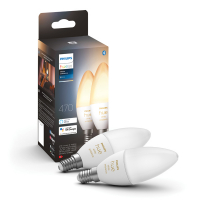 Philips Hue lamp E14 | Kaars C39 | Mat | White Ambiance | Zigbee | 5.2W | 2 stuks LPH02712